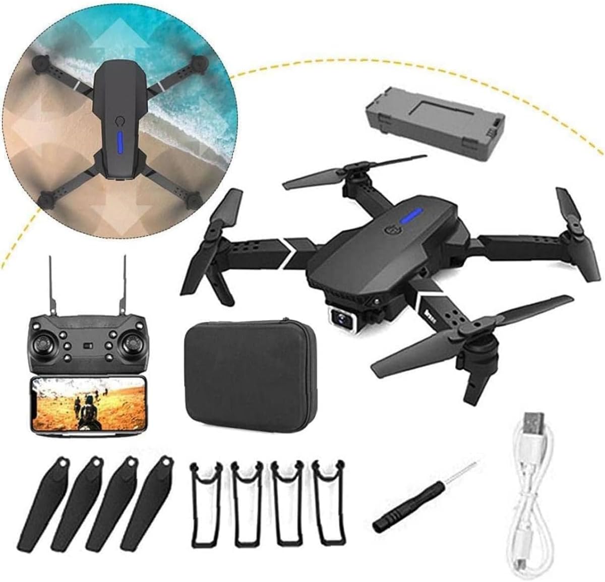 E99 Pro 4K Dual Camera Drone – Foldable WiFi FPV Quadcopter with Altitude Hold & App Control
