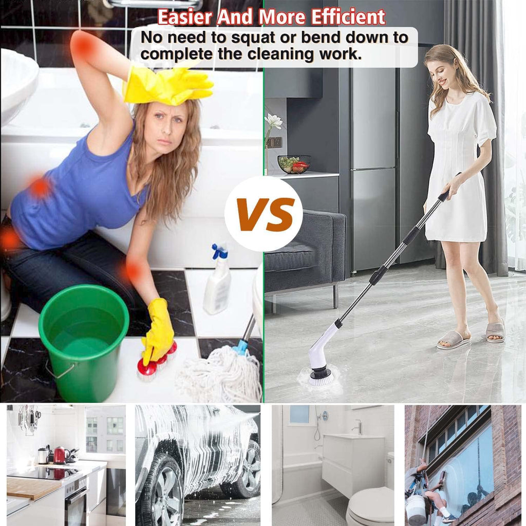 Electric Spin Scrubber with 7 Brush Heads – Cordless, Rechargeable Cleaning Brush for Bathroom, Floor, Tile & Car