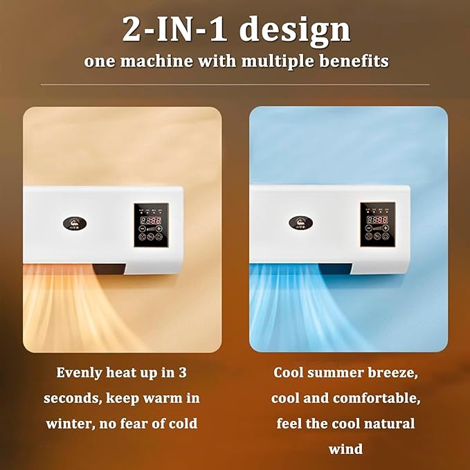 2025 Mini Wall-Mounted Wireless Air Conditioner – USB Rechargeable, No-Drill, Instant Cooling Fan for Home & Office