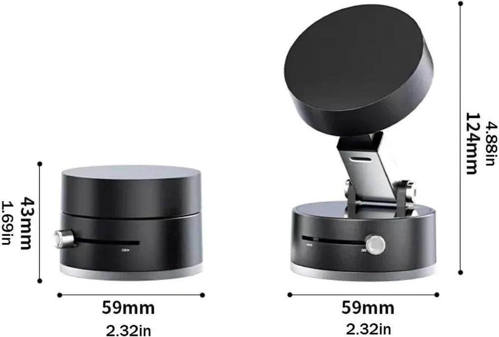 Magnetic 360° Car Phone Holder – Mini Suction Mount with Foldable Stand for All Smartphones