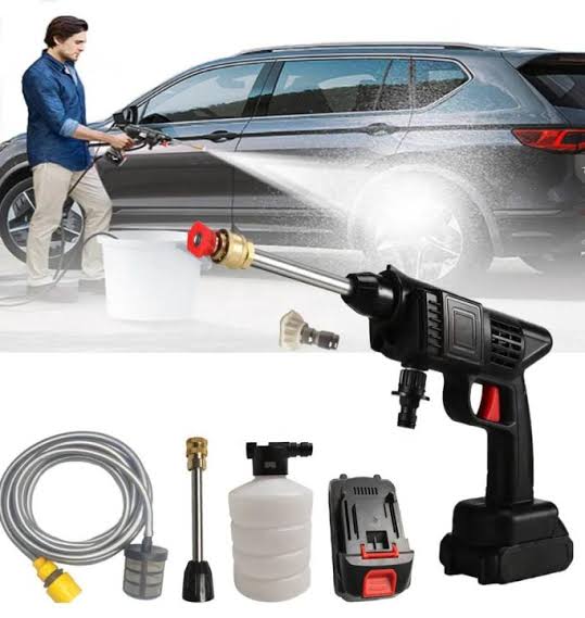 Automatic Cordless Wireless Car Wash Spray Gun High Pressure 48v Lithium Water Jet Foam Car Washer Gun (Single Bettery)